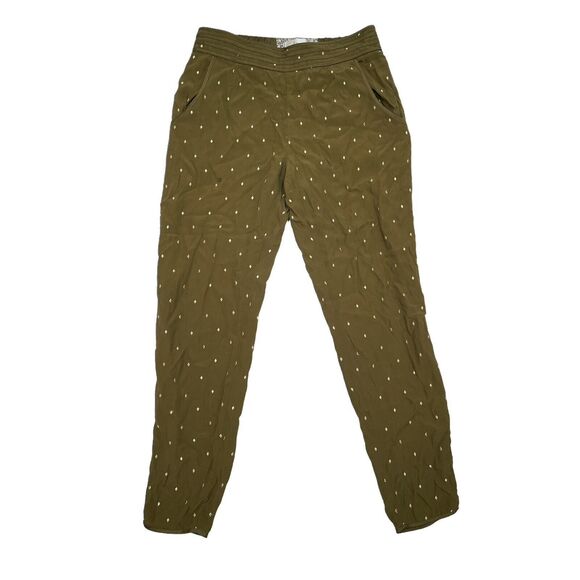 Anthropologie Elevenses Pants Size 2 Green Lightweight Slim Leg Boho Casual‎ - Picture 1 of 10